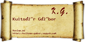 Kultsár Gábor névjegykártya