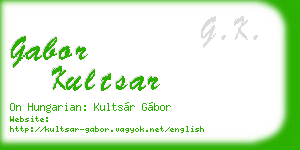 gabor kultsar business card