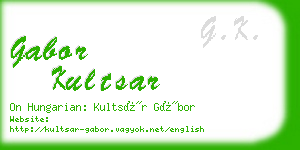 gabor kultsar business card